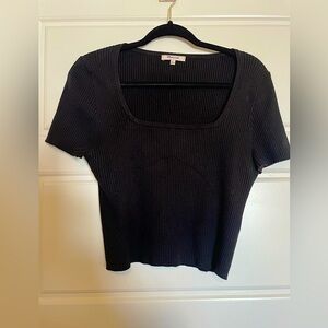 Madewell Short-Sleeve Ribbed Top - Size L